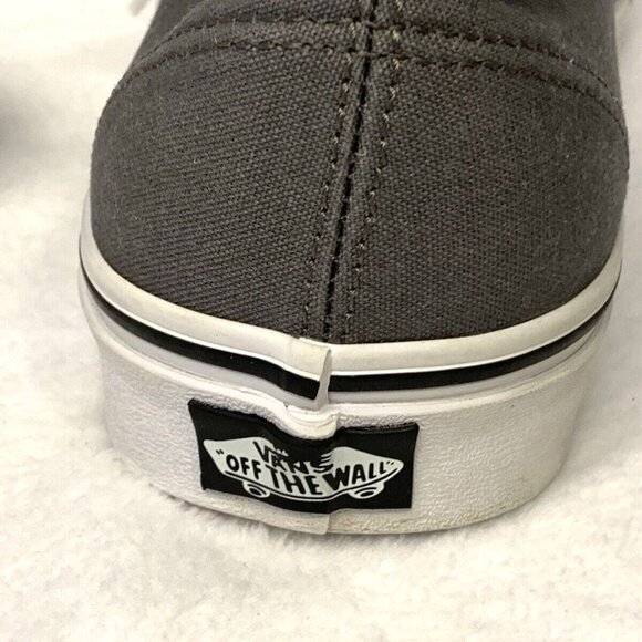 VANS Authentic Men's Size 10.5/W 12 Gray Canvas Low Top Skate Shoes Sneakers - Picture 5 of 7